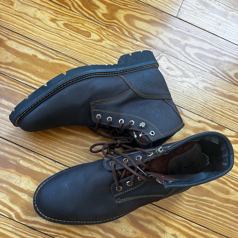 HAWX MEN'S 6" OILY CRAZY HORSE LACE-UP WORK BOOTS - SOFT TOE size 13 - Picture 6 of 7